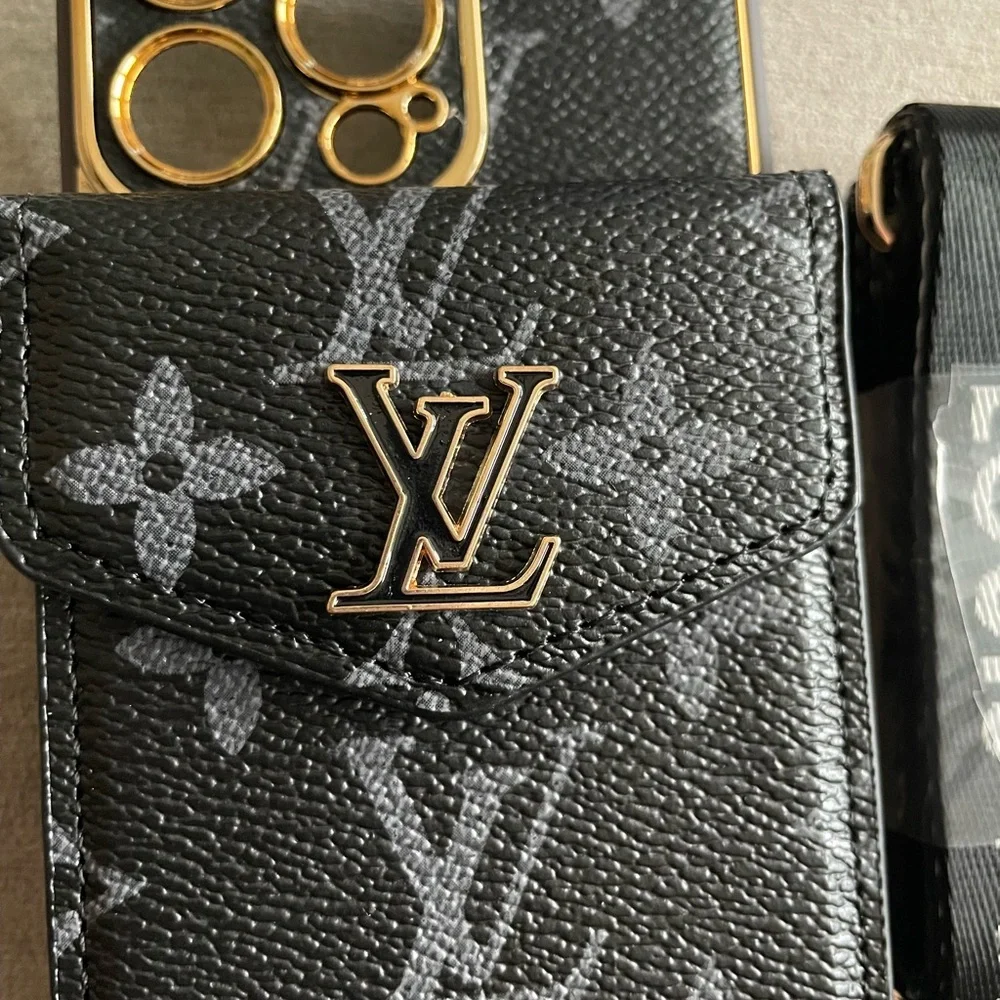 Black and Gray Monogram Phone Case
